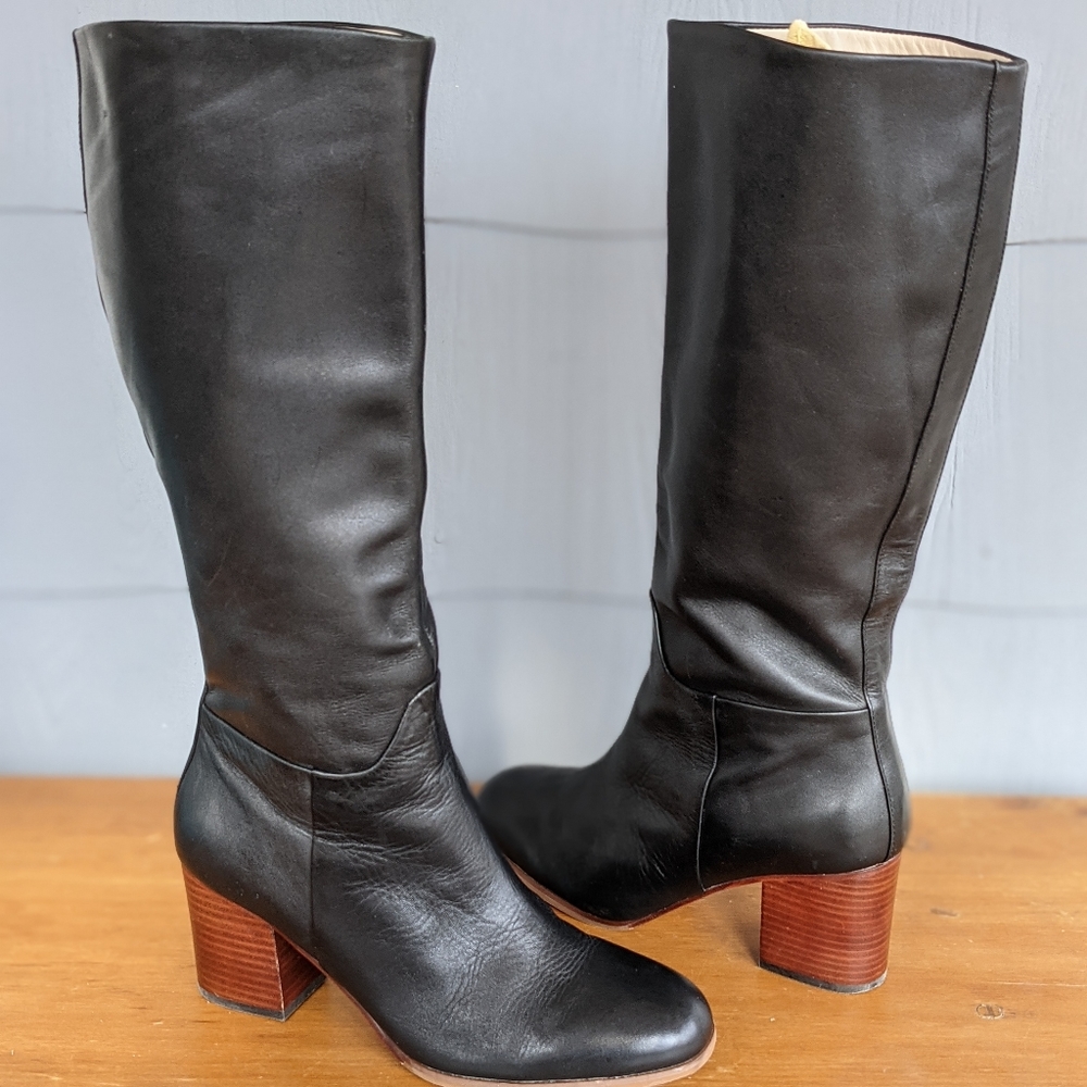 Boden Black Leather Boot 40 / 8.5
